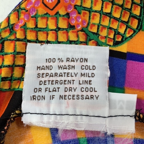 Vintage Pineapple Moon Abstract Faux Wrap Dress - Picture 7 of 8